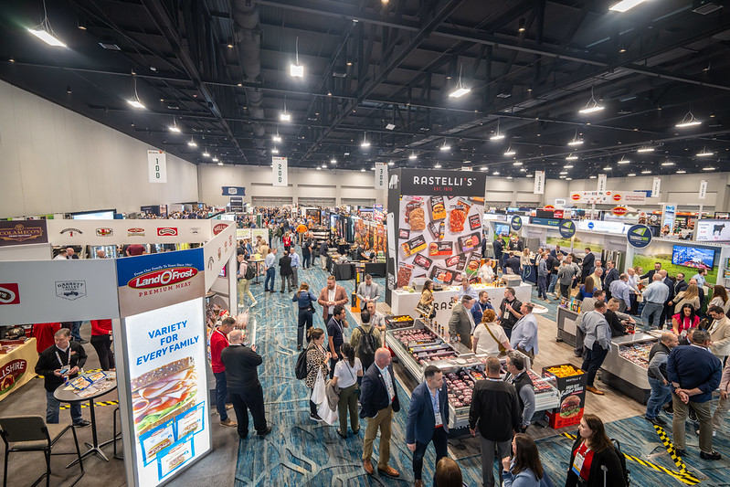 Overhead shot of exhibition floor at Annual Meat Conference