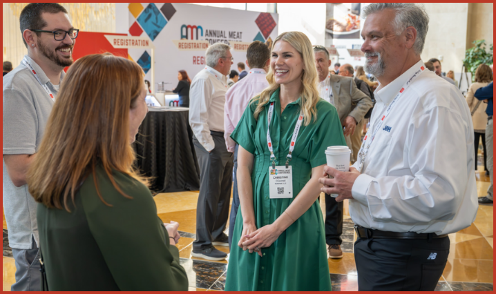 Attendees meeting at Annual Meat Conference